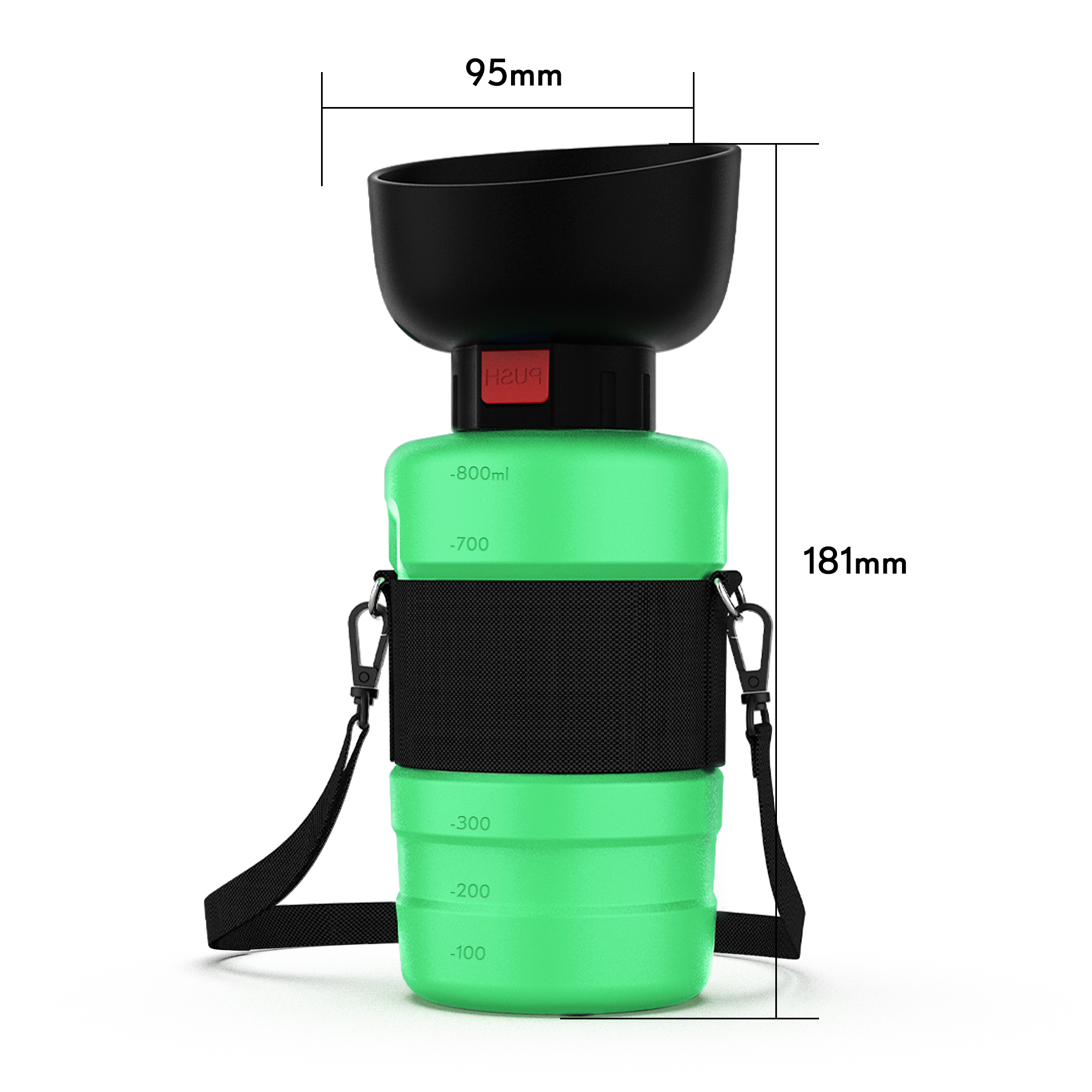 28oz Portable Dog Water Bottle Dispenser-3Gen-Green-4